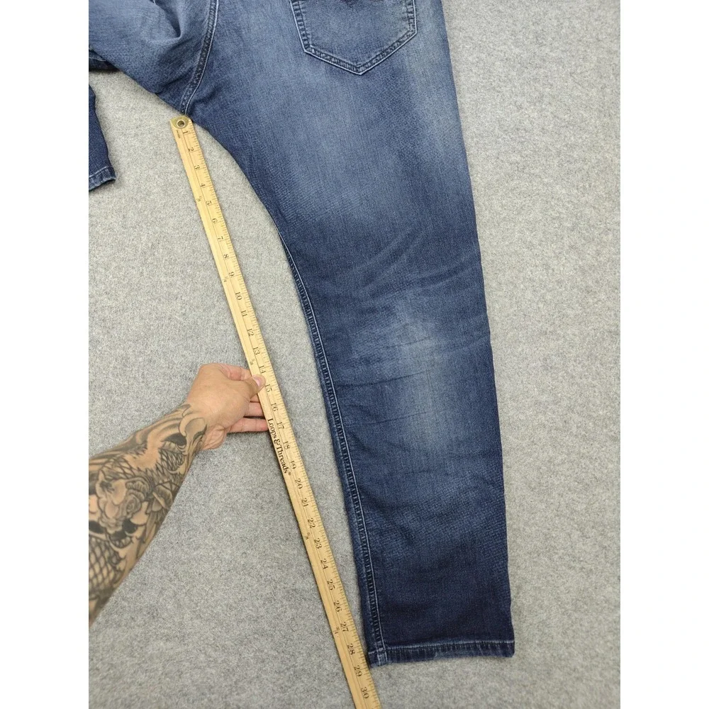 Diesel Narrot Denim + Sweat Jeans Mens 36x30 Blue Distressed Relaxed Tapered